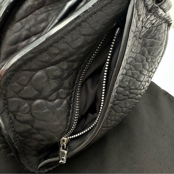 ALEXANDER WANG Pebbled Lambskin Inside Out Rockie Black Clear Resin Hardware - Picture 6 of 15